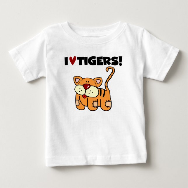 T-shirt Pour Bébé J'aime les tigres (Devant)