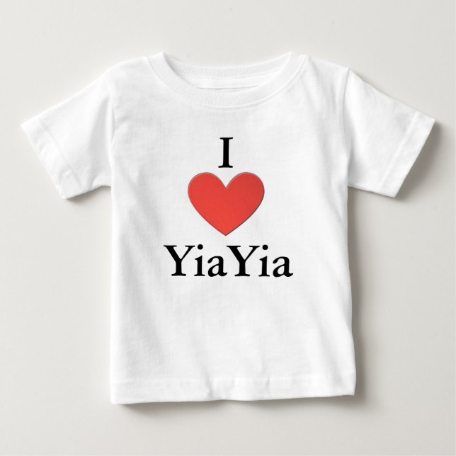 T-shirt Pour Bébé J'aime l'une seule pièce de Yiayia (Devant)