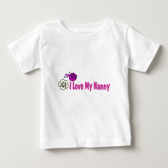 T-shirt Pour Bébé J'aime ma bonne d'enfants (Devant)