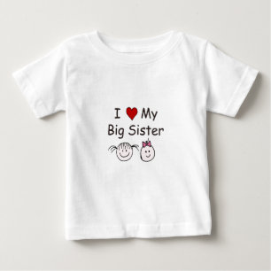 T-shirt Pour Bébé J'Aime Ma Grande Soeur !