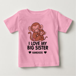 T-shirt Pour Bébé J'Aime Ma Grande Soeur
