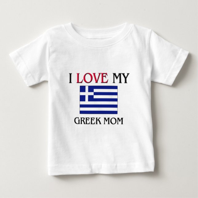T-shirt Pour Bébé J'aime ma maman grecque (Devant)