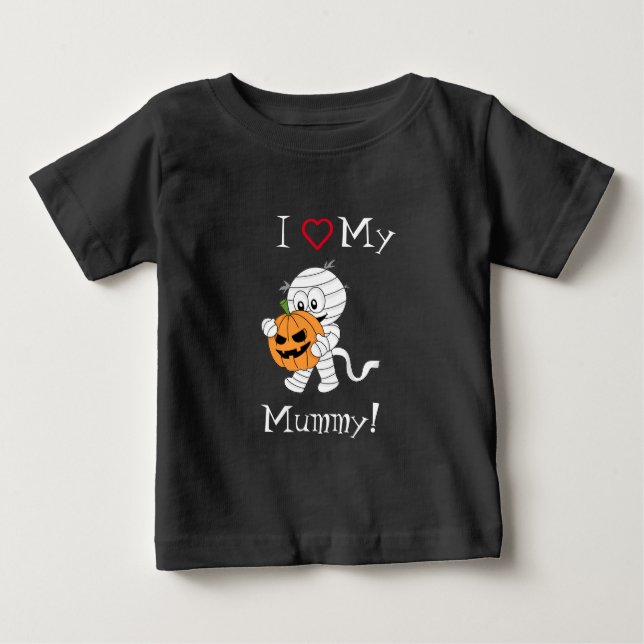 T-shirt Pour Bébé J'aime ma maman Joy Halloween Mignon Garçon Mummy (Devant)