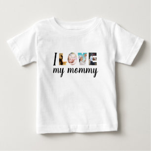 T-shirt Pour Bébé J'aime ma maman personnalisées lettres photo blan