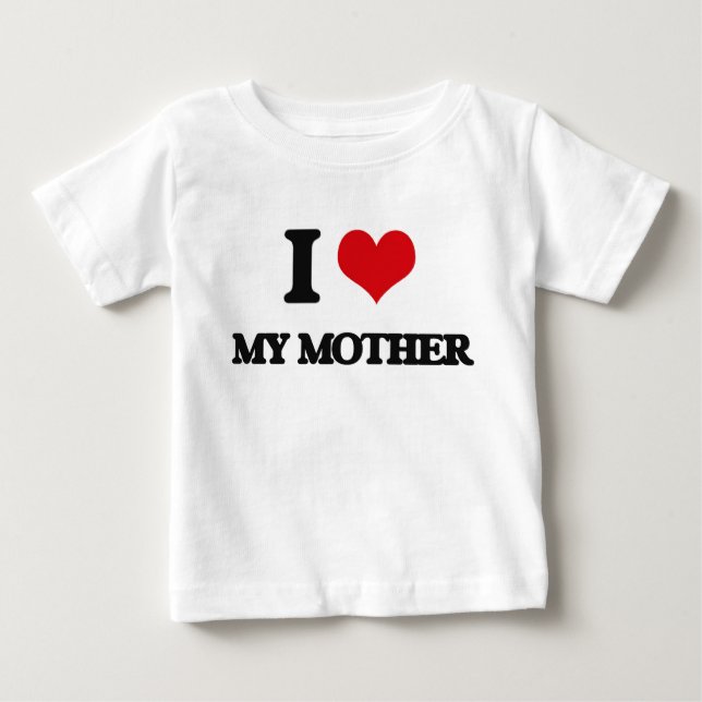 T-shirt Pour Bébé J'aime ma mère (Devant)