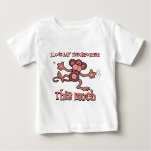 T-shirt Pour Bébé J'aime ma soeur jumelle cette beaucoup