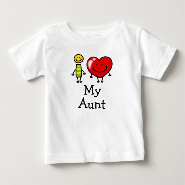 T-shirt Pour Bébé j'aime ma tante (Devant)