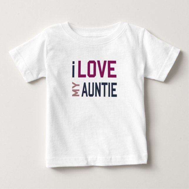 T-shirt Pour Bébé J'Aime Ma Tante (Devant)
