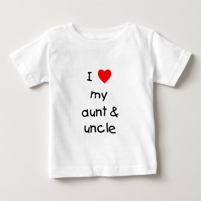 T-shirt Pour Bébé J'aime ma tante et oncle (Devant)