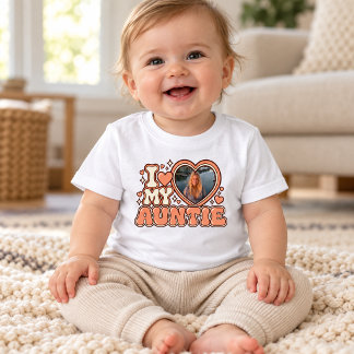 T-shirt Pour Bébé J'aime ma tante personnalisé avec photo