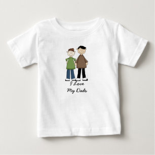 T-shirt Pour Bébé J'aime mes papas