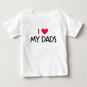 T-shirt Pour Bébé J'Aime Mes Pères.