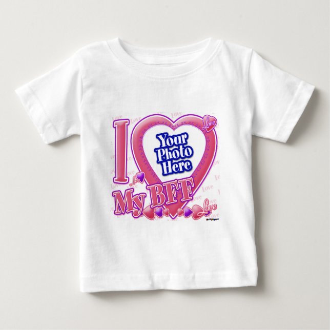 T-shirt Pour Bébé J'aime mon BFF rose/violet (Devant)