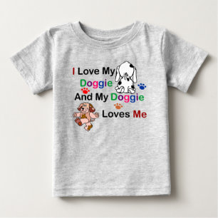 T-shirt Pour Bébé J'Aime Mon Doggie Toddler Tee