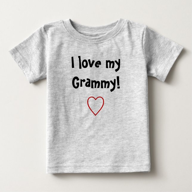 T-shirt Pour Bébé J'aime mon Grammy (Devant)