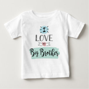 T-shirt Pour Bébé J'Aime Mon Grand Frère Mignonne