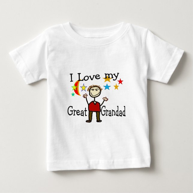 T-shirt Pour Bébé J'Aime Mon Grand-Père (Devant)