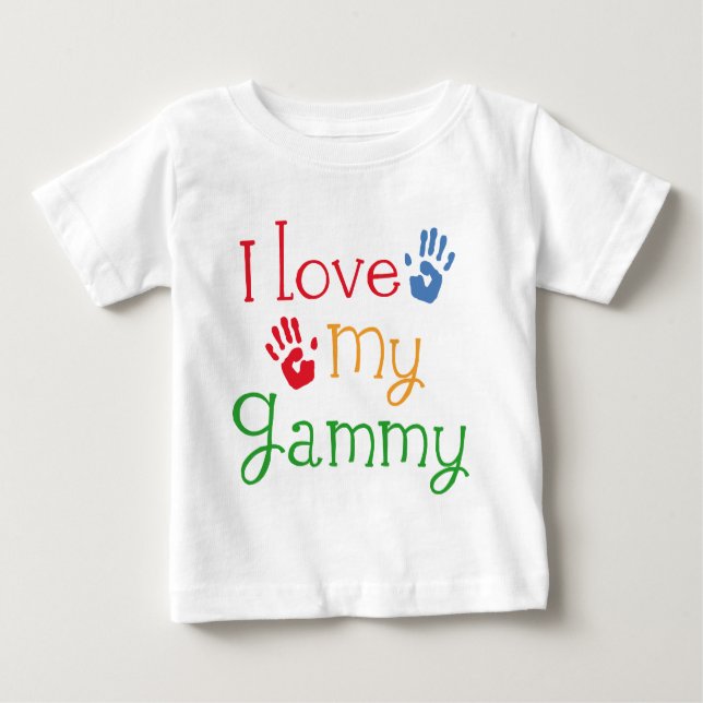 T-shirt Pour Bébé J'aime mon Handprints estropié (Devant)