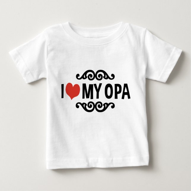 T-shirt Pour Bébé J'aime mon Opa (Devant)