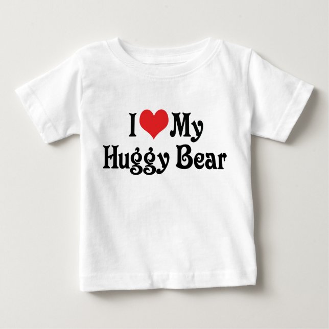T-shirt Pour Bébé J'Aime Mon Ours Huggy (Devant)