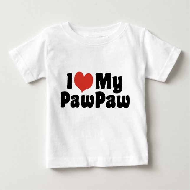 T-shirt Pour Bébé J'Aime Mon Paw (Devant)
