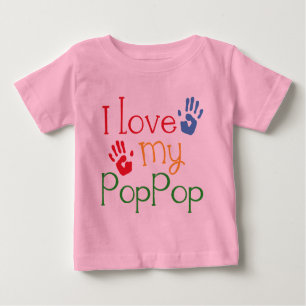 T-shirt Pour Bébé J'aime mon PopPop (Handprints)