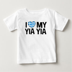 T-shirt Pour Bébé J'Aime Mon Yia Yia
