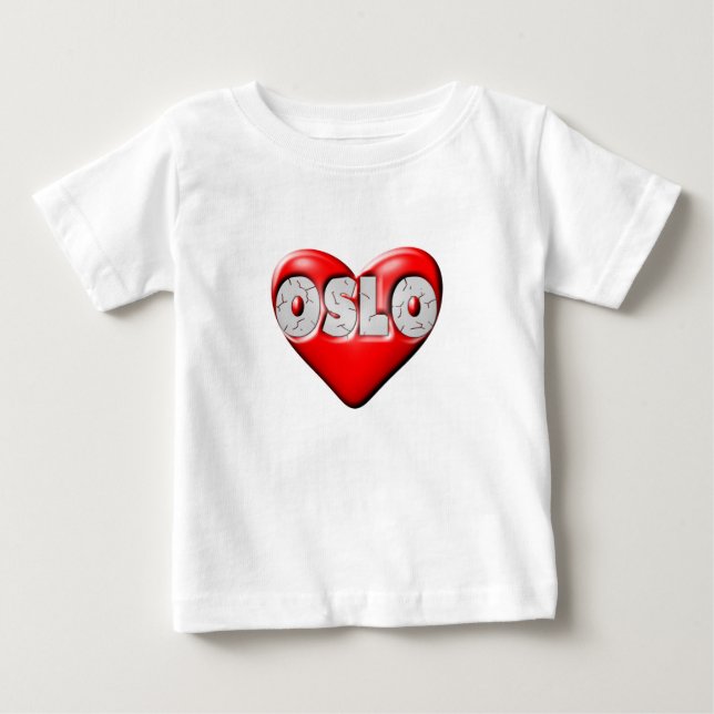 T-shirt Pour Bébé J'aime Oslo Norvège (Devant)