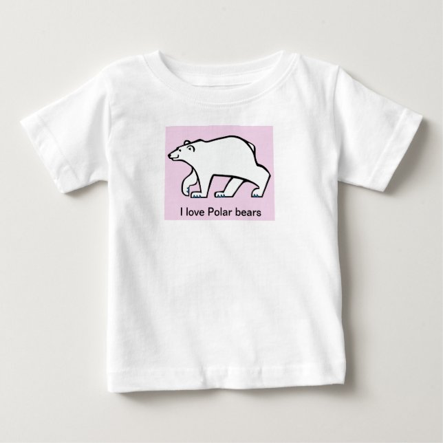 T-shirt Pour Bébé J'aime OURS POLAIRES - Menaces d'élevage graphique (Devant)