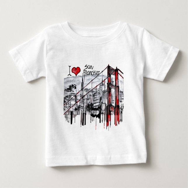 T-shirt Pour Bébé J'aime San Francisco (Devant)