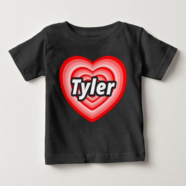 T-shirt Pour Bébé J'aime Tyler (Devant)