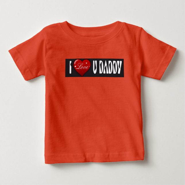 T-shirt Pour Bébé J'aime U papa (Devant)