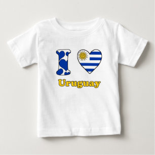 T-shirt Pour Bébé J'aime Uruguay