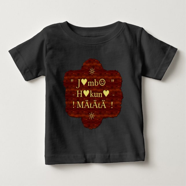 T-shirt Pour Bébé Jambo Hakuna Matata : Art africain Imprimer/Graphi (Devant)