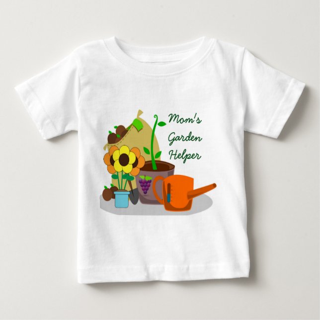 T-shirt Pour Bébé Jardin d'aide à maman mignonne (Devant)