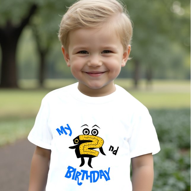 T-shirt Pour Bébé Jaune amusant numéro deux (Créateur téléchargé)