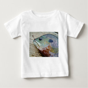 T-shirt Pour Bébé jaune bleu violet turquoise, poisson rouge sur qua