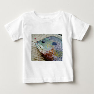 T-shirt Pour Bébé jaune bleu violet turquoise, poisson rouge sur qua