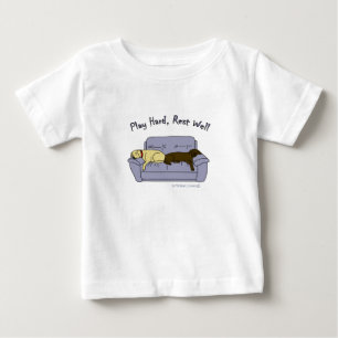 T-shirt Pour Bébé jaune et laboratoires de chocolat