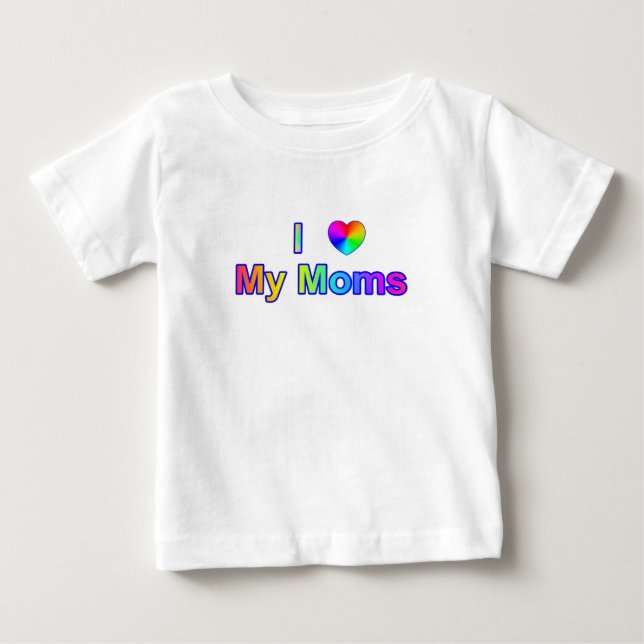 T-shirt Pour Bébé J'Coeur Mes Moms (Devant)