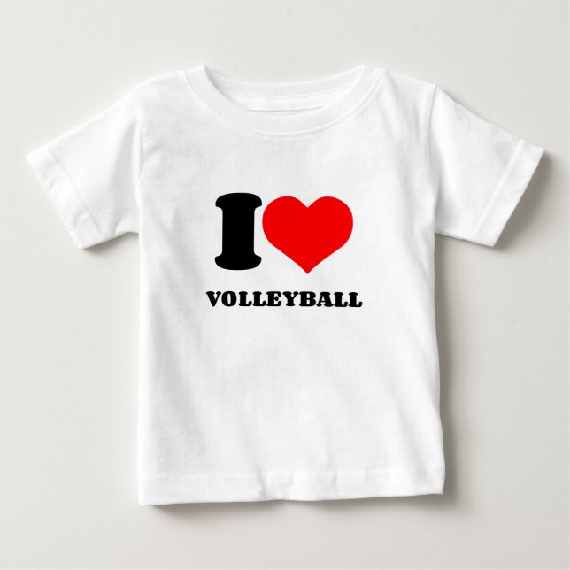 T-SHIRT POUR BÉBÉ JE COEUR VOLLEYBALL (Devant)
