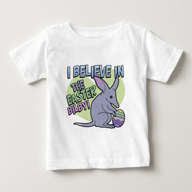 T-shirt Pour Bébé Je crois au Bilby de Pâques (Devant)