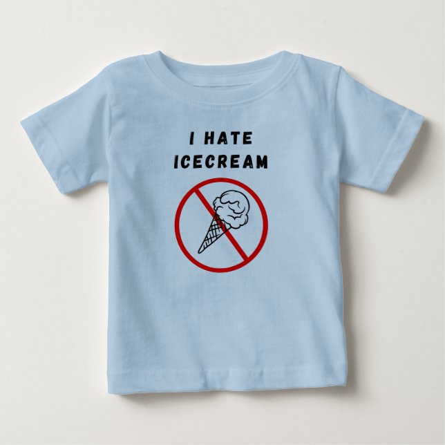 T-shirt Pour Bébé Je déteste la glace (Devant)