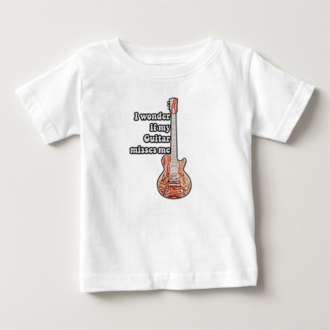 T-shirt Pour Bébé Je me demande si ma guitare me manque. (Devant)
