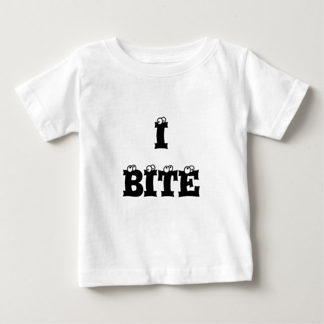 T-SHIRT POUR BÉBÉ JE MORDS (Devant)