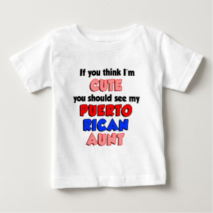 T-shirt Pour Bébé Je pense que je suis jolie tante portoricaine