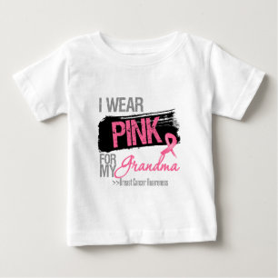 T-shirt Pour Bébé Je porte le ruban rose pour mon cancer du sein de