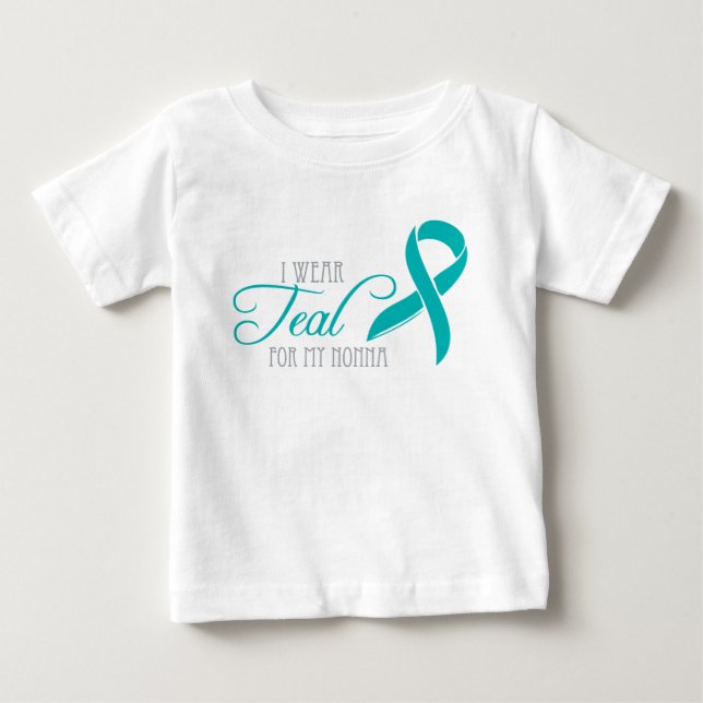T-shirt Pour Bébé Je porte Turquoise pour ma Nonna (Devant)