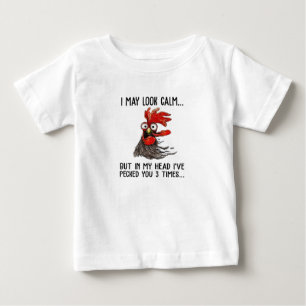 T-shirt Pour Bébé Je Pourrais Avoir L'Air Calme Mais Ma Tête Je T'Ai