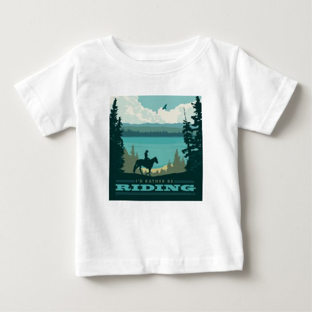 T-shirt Pour Bébé Je préfère monter à cheval (Devant)
